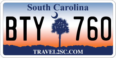 SC license plate BTY760