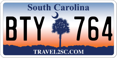 SC license plate BTY764