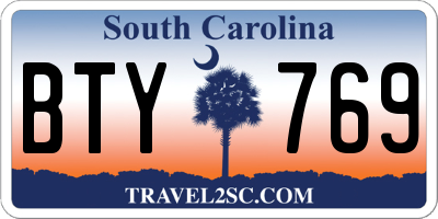 SC license plate BTY769