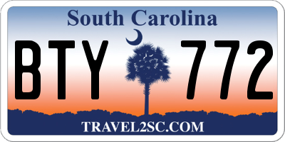 SC license plate BTY772