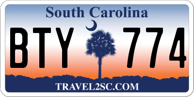 SC license plate BTY774