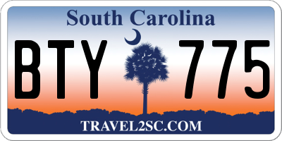 SC license plate BTY775