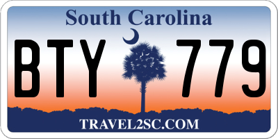 SC license plate BTY779