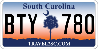 SC license plate BTY780
