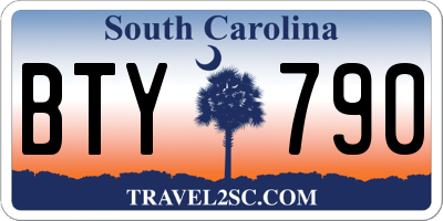 SC license plate BTY790