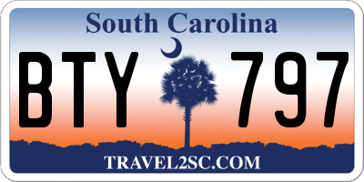 SC license plate BTY797