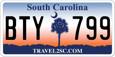 SC license plate BTY799
