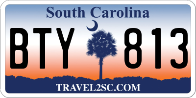 SC license plate BTY813