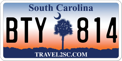 SC license plate BTY814