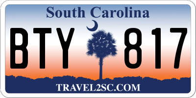 SC license plate BTY817