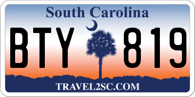 SC license plate BTY819