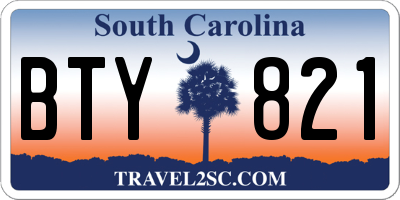 SC license plate BTY821