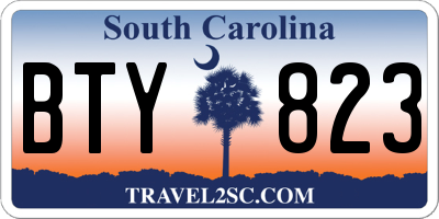 SC license plate BTY823