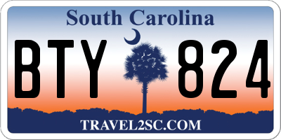 SC license plate BTY824