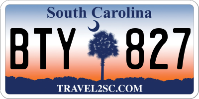 SC license plate BTY827