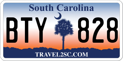 SC license plate BTY828