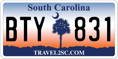 SC license plate BTY831