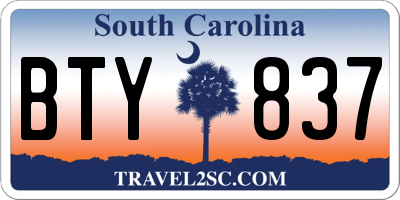 SC license plate BTY837