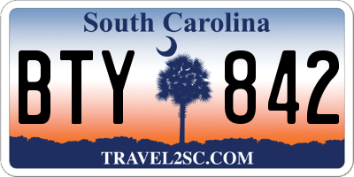 SC license plate BTY842