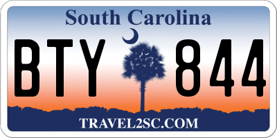 SC license plate BTY844