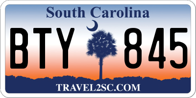 SC license plate BTY845