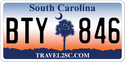 SC license plate BTY846