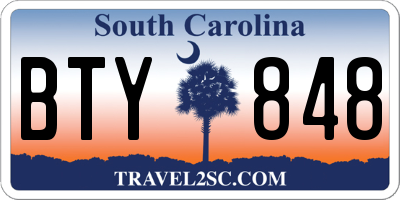 SC license plate BTY848