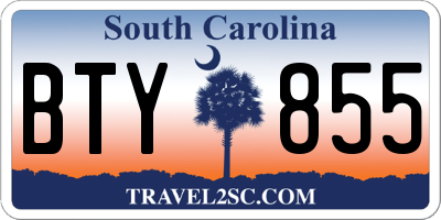 SC license plate BTY855