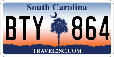 SC license plate BTY864