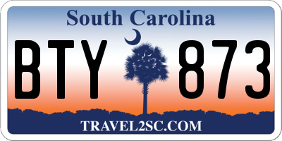SC license plate BTY873
