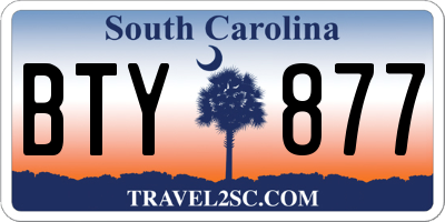 SC license plate BTY877