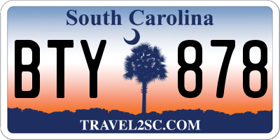 SC license plate BTY878