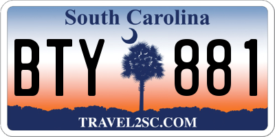 SC license plate BTY881