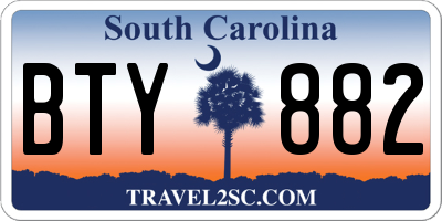 SC license plate BTY882