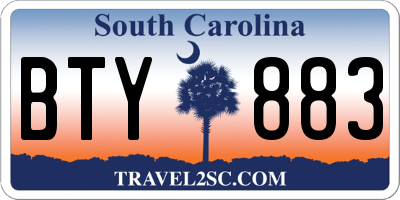 SC license plate BTY883
