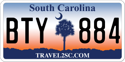 SC license plate BTY884