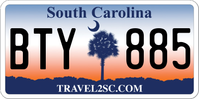 SC license plate BTY885