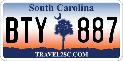 SC license plate BTY887