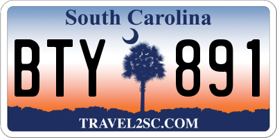SC license plate BTY891