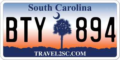 SC license plate BTY894