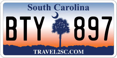 SC license plate BTY897