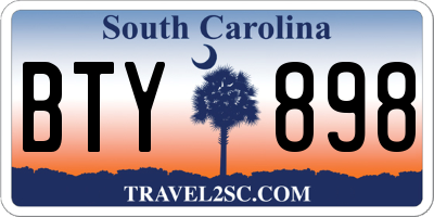 SC license plate BTY898