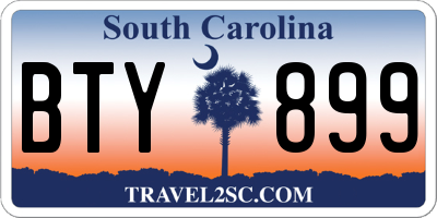 SC license plate BTY899