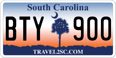 SC license plate BTY900