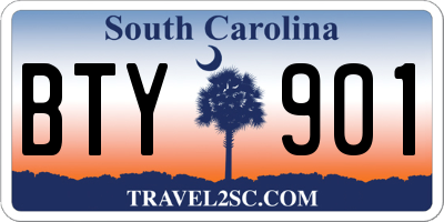 SC license plate BTY901