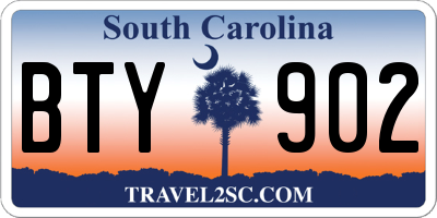 SC license plate BTY902