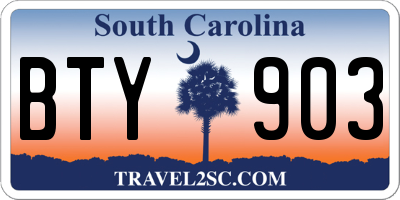 SC license plate BTY903