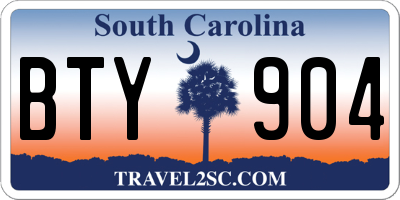 SC license plate BTY904