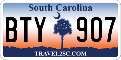 SC license plate BTY907