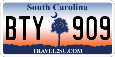SC license plate BTY909